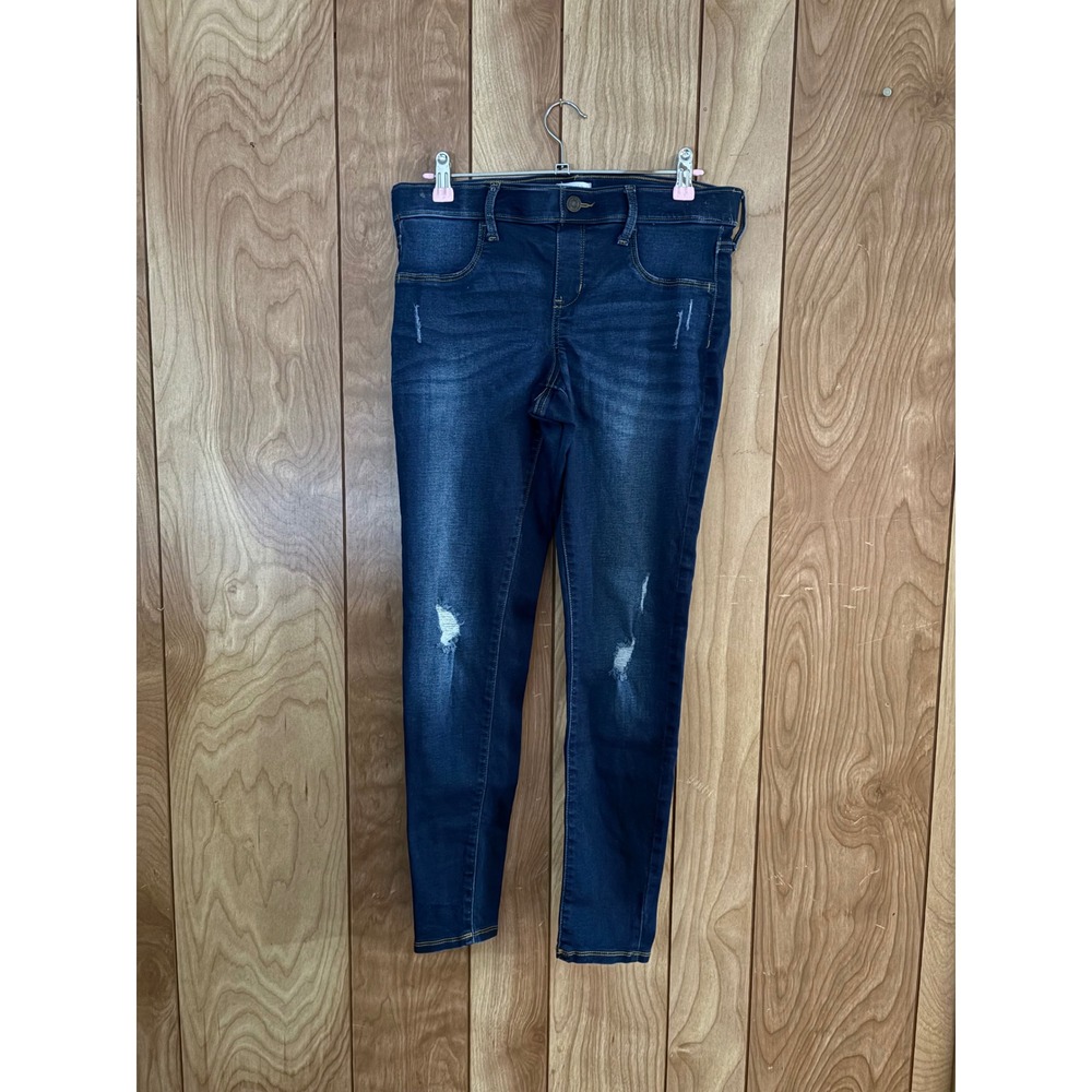 SO Girls Blue Distressed Skinny Jeans Dark Wash Denim Pants Size 16 Plus